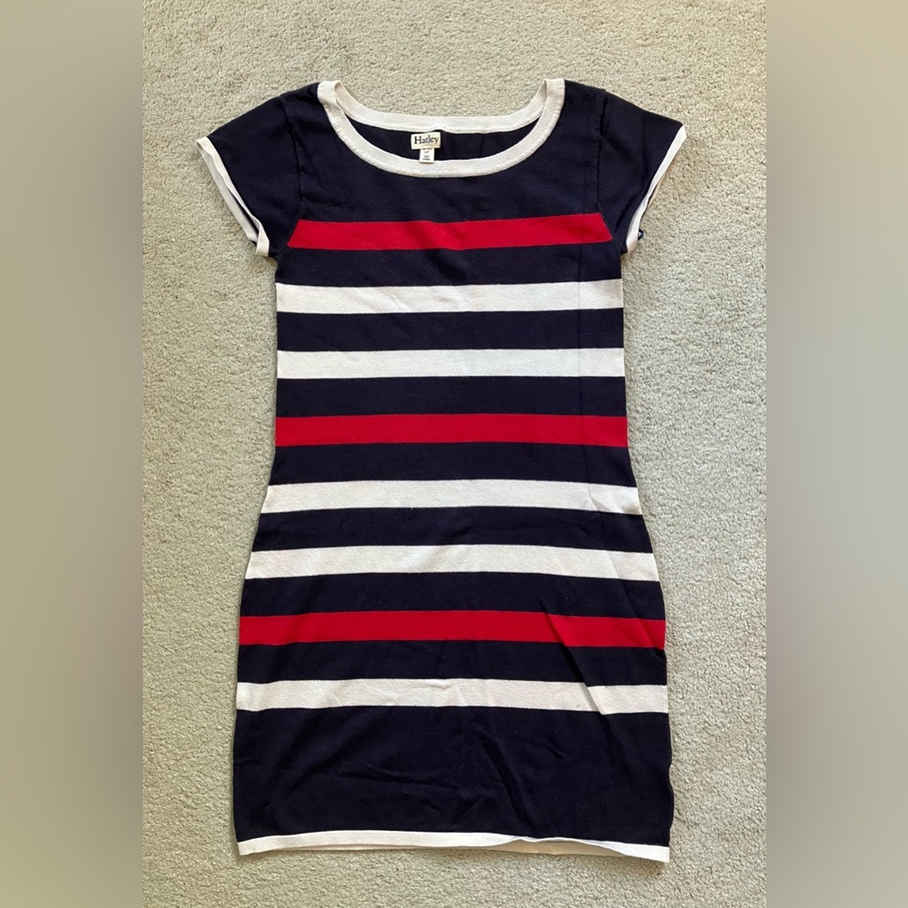 Hatley Women’s Sweater Dress Size S Red, White and Blue